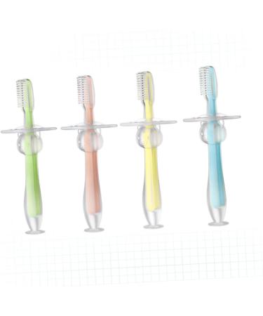 Anneome 4-Piece Silicone Baby Toothbrush Set | Finger Toothbrush & Suction Cup Training Brush for Toddlers - Buy Online on GoSupps.com