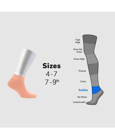 Cosyfeel Women Loose Diabetic Socks | 4-Pack Neuropathy Ankle Socks for Ladies | Super Soft Eco-Friendly Bamboo Material | Durable with Seamless Toe | Multicolour Patterns | 4 Seasons 7-9 1/2 SALMON - Buy Online on GoSupps.com