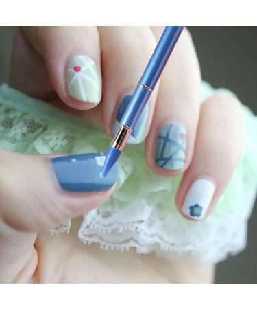 Nail Point Drill Pen Dual Heads Crystal Beads Picker Dotting Wax Pencil Manicure Art Tool Blue Brushes - Buy Online on GoSupps.com