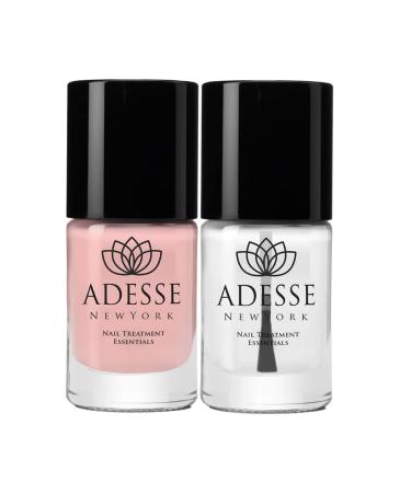 Adesse New York Organic Infused Multi-Tasking Base & Top Coat Duo Nail Treatment | Smoothing Base Coat & Diamond Shine Top Coat