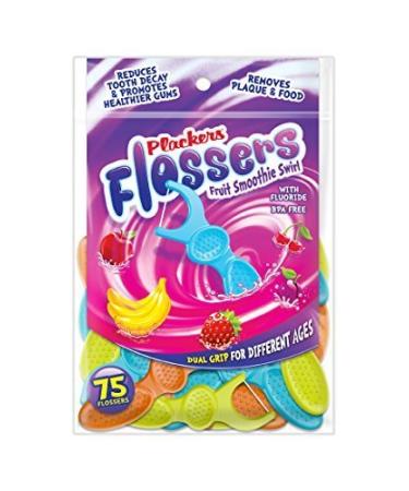 Plackers Kids Flossers Fruit Smoothie Swirl, 225 Count, Pack of 3