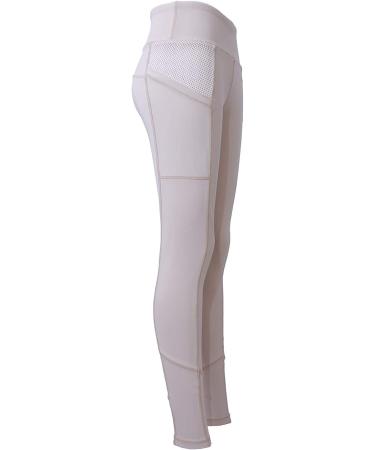 HR Farm Women's Beige Full Seat Silicone Tights with Pocket - X-Small | UPF50+ & Gel Grip for Horse Riding - Buy Online on GoSupps.com