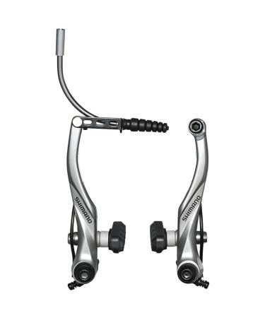 SHIMANO V-Brake - BR-T4000, Front, X-Type (Thin Spacer Outside), S65T Shoe, 16.0/25.0MM Fixing Bolts, W/Inner Cable Lead Unit 90 DEG - Silver - EBRT4000FX43XSP