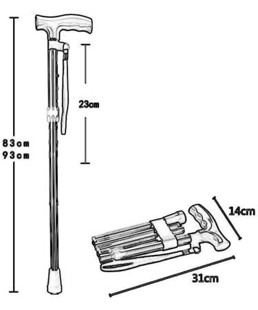 Walking Stick Folding Cane Walking Folding Crutches for Elderly Adjustable Retractable Canopy Elderly Man Walking Stick Black Walker Walking Aid Yearn for Run forward - Buy Online on GoSupps.com