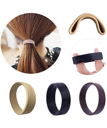JSZWGC Silicone Foldable Elastic Hair Band - Magic Ponytail Holder for Women & Girls - Stretchy Black Headband - Buy Online on GoSupps.com