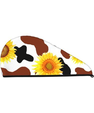 Buy Cow Print Sunflower Microfiber Hair Towel - Soft Super Absorbent Quick Dry for All Hair Types - Ideal for Women - Buy Online on GoSupps.com