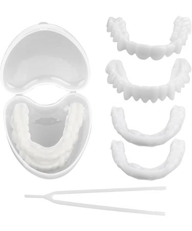 Wisesurf 1 Pairs Instant Veneers Dentures Fake False Teeth Clip in Veneers Teeth Whitening Cosmetic Temporary Tooth Set with Box Snap on Veneers Teeth Top Bottom - Buy Online on GoSupps.com