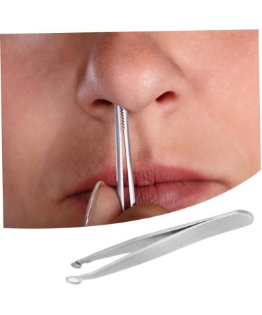Nose Hair Tweezers Stainless Steel Round Tip Face Hair Remover Eyelash Eyebrow Tweezers Manicure Tackle - Buy Online on GoSupps.com