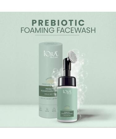 iORA Prebiotic Foaming Facewash with Silicone Brush - Seabuckthorn Green Tea & Neem | Deep Cleanse Hydrate & Refresh | Acne-Prone Oily & Dry Skin | All Skin Types - Buy Online on GoSupps.com