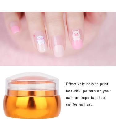 Professional Silicone Nail Art Stamper with Lid & Scraper | Manicure Nail Printing Tool for Decoration - Buy Online on GoSupps.com