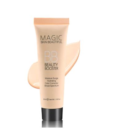 BB Cream Tinted Moisturiser Foundation Hydrating Full-Coverage Tinted Moisturiser Face Women Oil Control Lightweight Smoothing Color Correcting Cream for All Skin Types (02 Light)