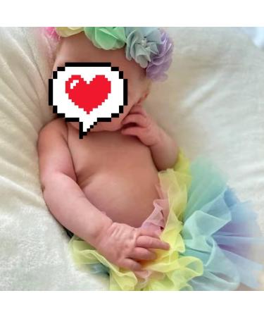 PythJooh Newborn Baby Girl Rainbow Tutu Bloomers Set 6-12 Months | Toddler Ruffle Pettiskirt with Headband and Nappy Cover | Photo Props for 0-2 Years - Buy Online on GoSupps.com