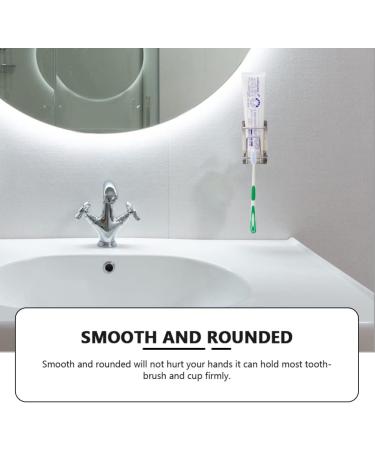 Lurrose Stainless Steel Cup Holder for Toothbrush & Mouthwash - Durable Toothpaste & Razor Stand (8.3x6.5x4.5 cm) - Ideal Bathroom Storage Solution - Buy Online on GoSupps.com