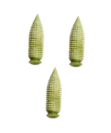 Minkissy 3 piece Jade Massage device Fitness Tool Massage Roller Stick Muscle Roller Stick Multi -purpose tool Muscle Jade Roller Natural Massage Gym Massage Roller Body Mass roller green 3 pieces.10.5x3.1CMX3PCs