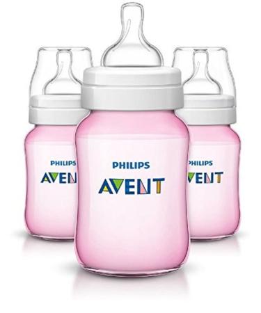 Philips Avent Anti-colic Baby Bottles Pink  9oz  3 Piece 3 Count (Pack of 1) Pink