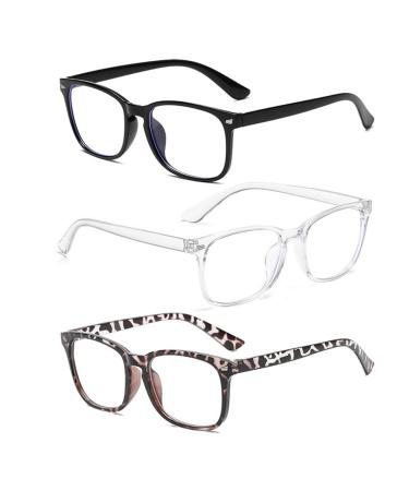 SCJJZ Blue Filter Glasses Anti Blue Light Glasses for Men and Women Flat Glasses Computer Blue Light Glasses (3 Pack)