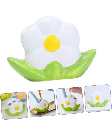 FOMIYES Flower Toothbrush Holder Working Desk toothbrush pencil holder tooth brush pen holder ceramics container cute child white Sitting Desk Toothbrush Counter Holder - Buy Online on GoSupps.com