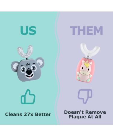 AutoBrush Sonic Kids Electric Toothbrush - Double-Sided U-Shaped Design, Soft Bristles, Music & Timer - Ages 3-5 Koala Theme - Buy Online on GoSupps.com