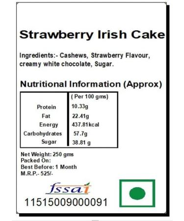 Ghasitaram Gifts Valentines Gift for Girlfriend/Boyfriend/Husband and Wife - Valentine Sweets - Strawberry Irish Cake Valentines Gift Strawberry Irish Cake - Buy Online on GoSupps.com