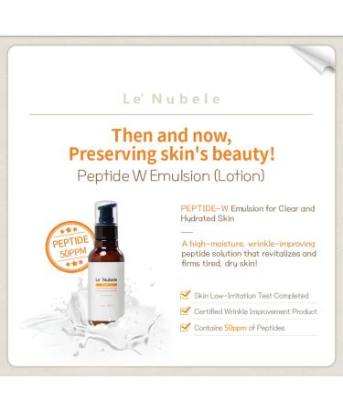 Le' Nubele Essential Peptide W Emulsion - Lightweight Hydrating Face Moisturizer with Multi Peptides EGF Niacinamide Radiance & Collagen Boosting Slow Aging Korean Skin Care 120ml / 4.05 fl.oz - Buy Online on GoSupps.com
