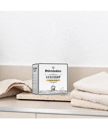 St rtebekker Premium Sandalwood Hand Soap | Solid Men's Soap with Sea Buckthorn and Rosemary | Warm Sandalwood Scent | Vegan and Free Core Soap - Buy Online on GoSupps.com