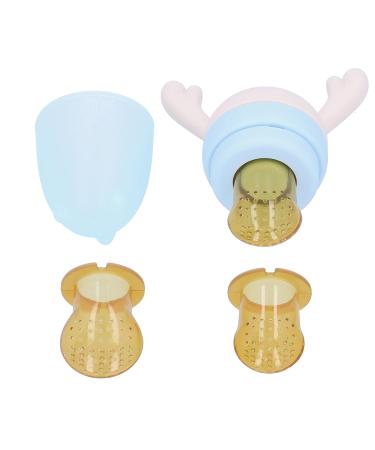 Baby Fruit Food Feeder Pacifier - Silicone Juice & Food Feeder for Toddlers | 3 Sizes Bite Rings | Pink - Buy Online on GoSupps.com