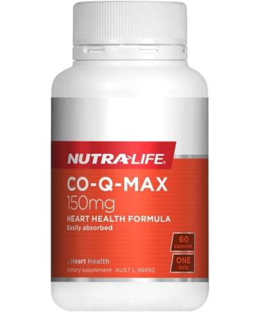 Buy NutraLife CO-Q-MAX 150mg - 60 Capsules | Premium Quality CoQ10 Supplement for Heart Health | International Shipping Available - Buy Online on GoSupps.com