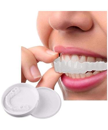 2 pairs of dentures cosmetic teeth instant -veneer dentures temporary teeth at the top and below wrong teeth comfort fit a size