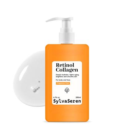 Advanced Retinol Body Lotion Anti-Aging Firming Moisturizer All-Over Body & Face Cream with a Smoothing and Refreshing Texture Enriched with 1% Retinol Hyaluronic Acid for Smoother Skin 6.76 oz Refreshing texture White 6.76