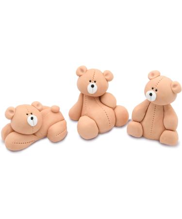 SugArt 3 Teddy Bears Cake Topper Party Decoration Fondant Edible Great for Kids Boy Girl first Birthday Christening Baby shower easy to Use. - Buy Online on GoSupps.com