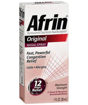 Afrin 12 Hour Decongestant Nasal Spray Original 1-Ounce