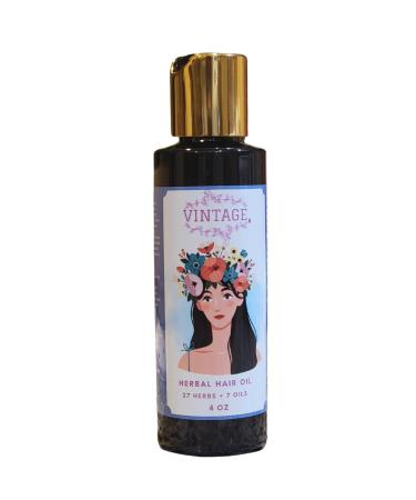 Herbal Hair oil - Herbal (100% Pure and Ayurvedic) - 27 herbs + 7 cold pressed & essential oils - Hair fall solution/Grey hair/Dandruff/Hair growth - 4 OZ - Tested in USA/Made in USA