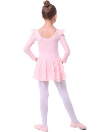 Danswan Toddler Girls Ballet Leotard with Glitter Skirt - Ballet Pink, A3 (Long Sleeve) 4-5T - Buy Online on GoSupps.com