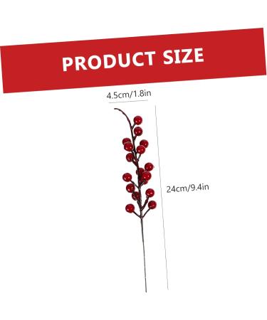 HOMSFOU 48 Pcs Artificial Red Berry Stem Xmas Winter Twig Red Berry Branch Red Berry Decor Red Berry Stems Artificial Branches Flower Arrangement Decorations Small Fruit Christmas Pvc - Buy Online on GoSupps.com