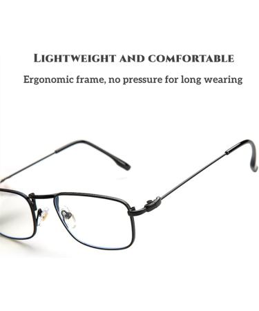 Zukky Anti-Blue Light Reading Glasses for Men & Women - UV Blocked Metal Readers in Black (1x) - Buy Online on GoSupps.com