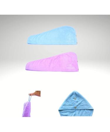 Laucan Extra Plush Hair Towel Wraps 2 Pack - Quick Drying Microfiber Towels for Women - Stylish Turban Twist for All Hair Types - Buy Online on GoSupps.com