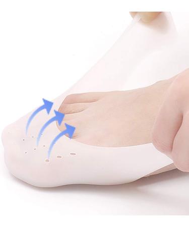 3 Pairs Professional Silicone Gel Toe Protectors | Forefoot Cushions for Ballet Pointe Dance Shoes - White - Buy Online on GoSupps.com