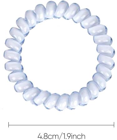 Spiral Hair Ties for Women & Girls High-End Translucent Hair Accessories Durable and Elegant Colorful Bands Telephone Cord Bobbles Premium Quality Crystalline Holders (green line) - Buy Online on GoSupps.com