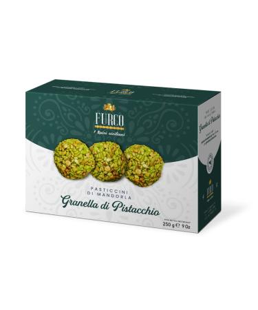 Furco | Granella Pistachio | Italian Almond Paste Biscuits Box 250g | Artisan Italian | Pasticcini di mandorla (Granella Pistachio)