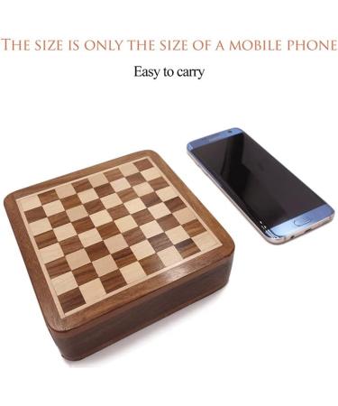 Super Small Mini Cute Chess Wooden Flag Box Chess Pieces Can Be Stored Separately Travel Kawaii Style 13.513.5cm Gift for Kid (Color : Brown Size : 5.1"x5.1") (Brown 5.1"x5.1") - Buy Online on GoSupps.com