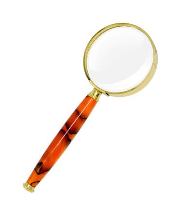 Handheld Glass 6X Imitation Jade Handle High End Gift Parents Elderly Students Reading Hd Expansion Mirrorall Metal Magnifier Good Times