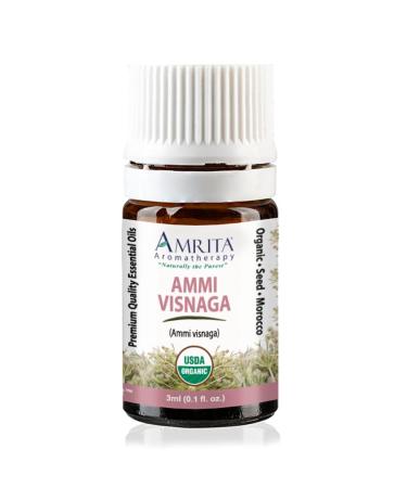 Organic Ammi Visnaga Essential Oil 100% Pure and Undiluted Premium Quality Aromathearpy Oil Tested and Verified Size: 3mL (0.1 Fl. Oz.) Ammi Visnaga 0.1 Fl Oz (Pack of 1)