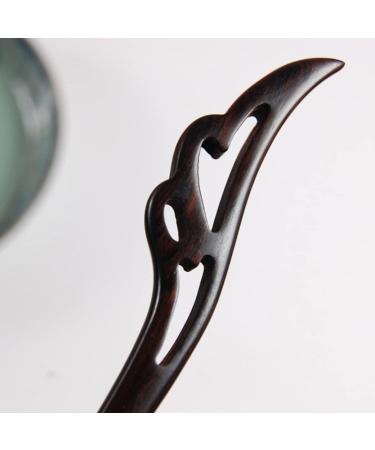 1PC Wooden Hair Stick Vintage Japanese Hair Chopstick Ethnic Ebony Bun Chignon Holders Black 18cm - Buy Online on GoSupps.com