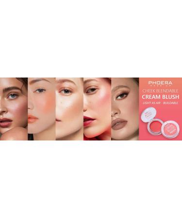 PHOERA Matte Blush Cream - Sweat-Resistant Cheek Blusher Palette in 102 PEACH - Buy Online on GoSupps.com