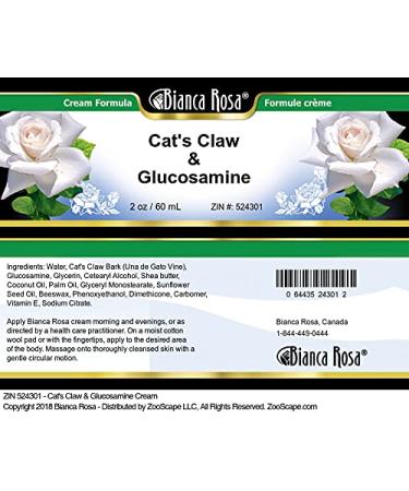 Bianca Rosa Cat's Claw & Glucosamine Cream (2 oz ZIN: 524301) - 2 Pack - Buy Online on GoSupps.com
