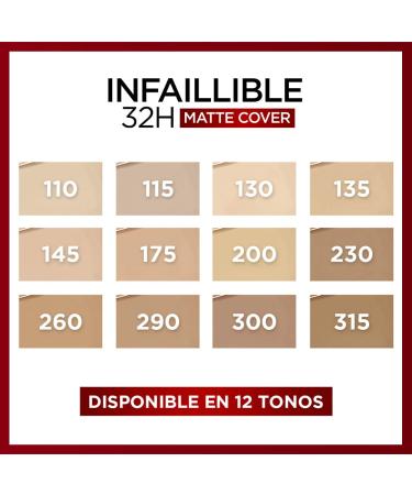 L'Oreal Infallible 24H Matte Cover Foundation 30ml - Shade 175 Sand - Buy Online on GoSupps.com