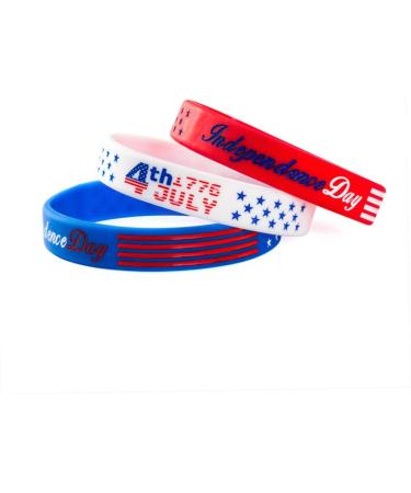Totority 5pcs Independence Day Red Silicone Wristband Bracelets - Buy Online on GoSupps.com