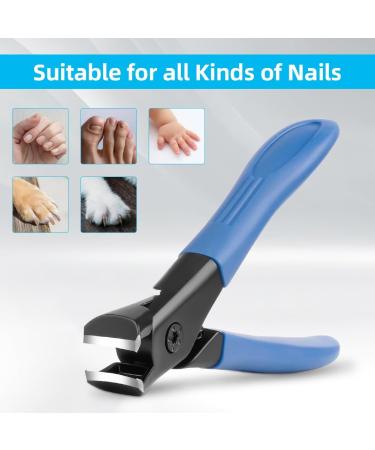 Lophe Premium Large Nail Clipper - Sharp Steel Nail Scissors with Collection Container for Thick Toenails & Fingernails - Ideal for Women Men & Seniors - Rubber Blue - Buy Online on GoSupps.com