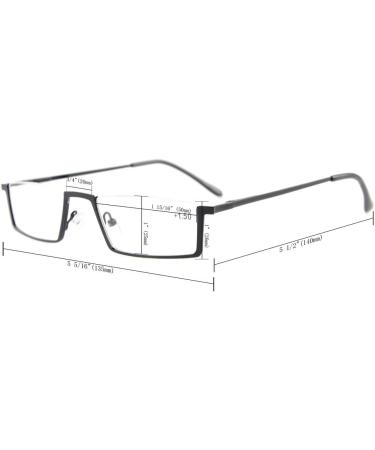 Eyekepper Quality Metal Half Rim Reading Glasses - Black +1.25 | Stylish Spring Hinge Specs for Comfortable Reading - Ship Worldwide - Buy Online on GoSupps.com