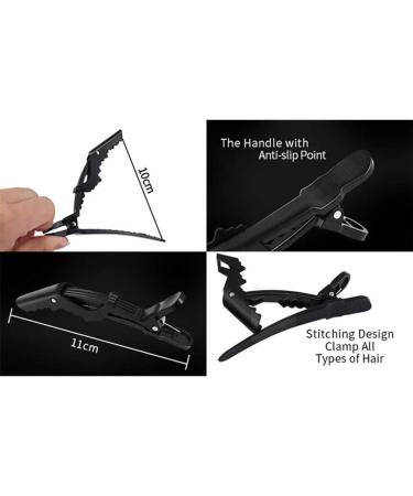 DEATTI Crocodile Alligator Hair Clips 6 Pcs Hairdressing Sectioning Clamp Hair for Salon or Barber Shop Black - Buy Online on GoSupps.com